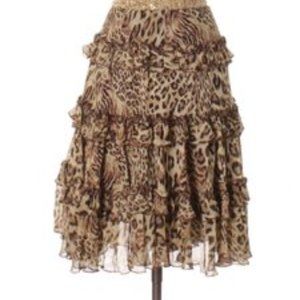 Robert Rodriguez print silk leopard layered A-line Skirt 4